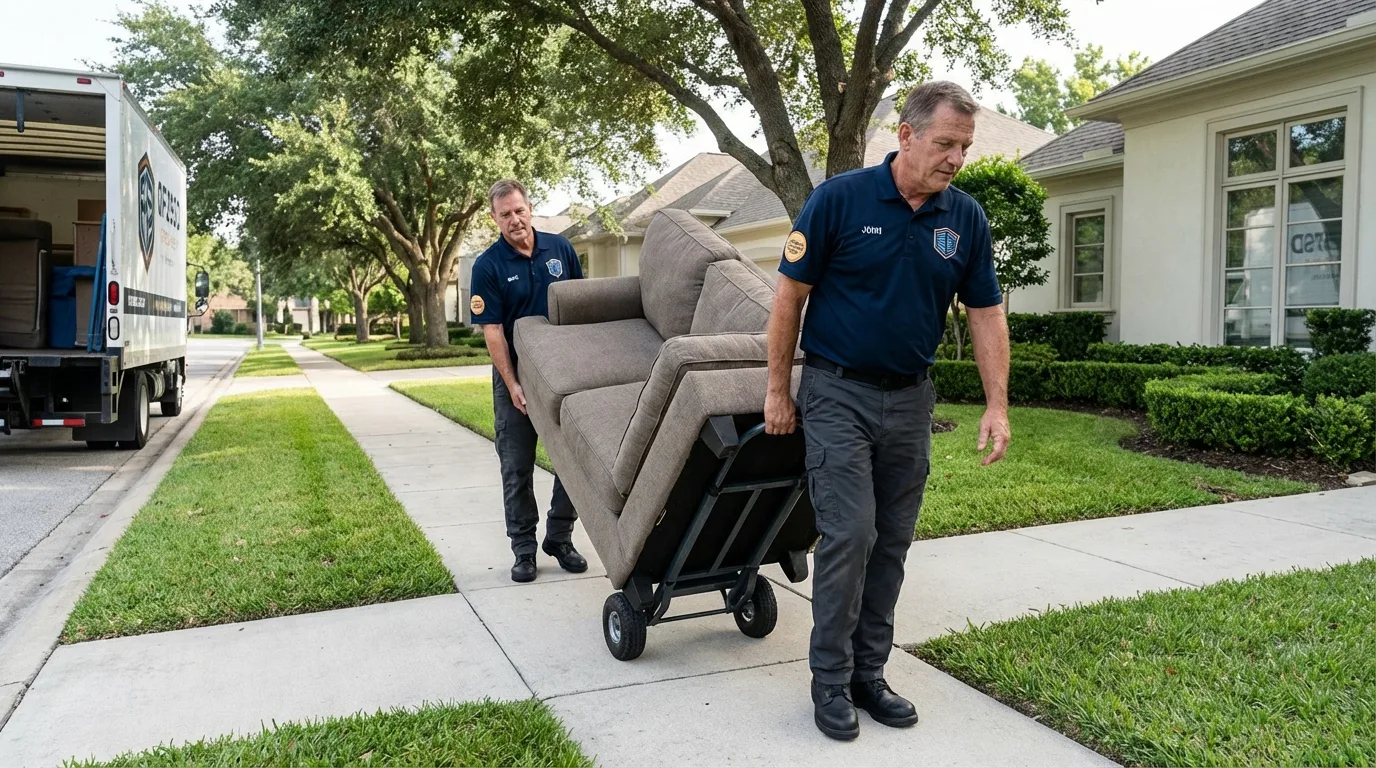 Local residential moving crew loading furniture in Winnsboro, SC